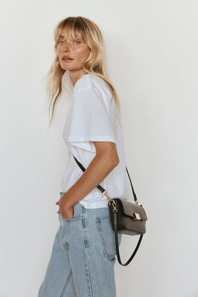 Isla Dark Chocolate Leather Shoulder Bag