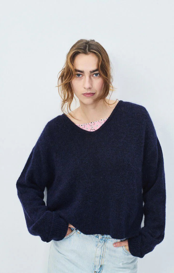 Woman’s Sweater East - Navy Melange