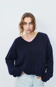 Woman’s Sweater East - Navy Melange
