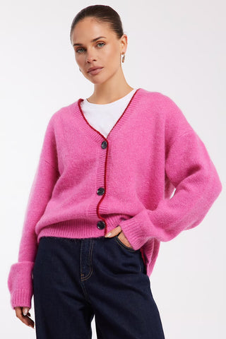Noah Knit Cardigan - Pink