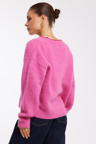 Noah Knit Cardigan - Pink