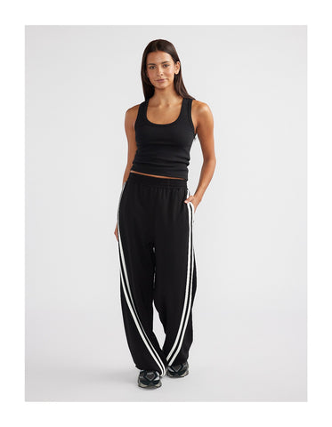Valentina Stripe Pant - Black