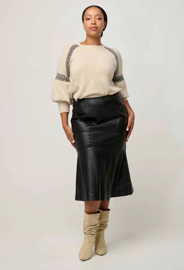 Luna Merino Wool Knit Top - Blanca