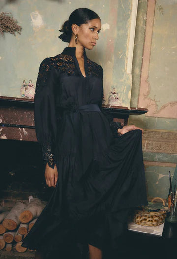 Mirador Cotton Silk Maxi Dress - Night Sky