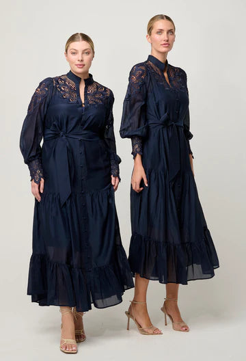 Mirador Cotton Silk Maxi Dress - Night Sky