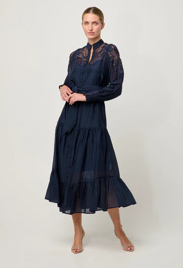 Mirador Cotton Silk Maxi Dress - Night Sky