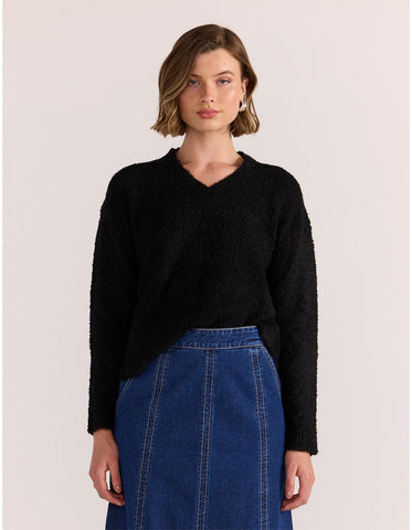 Esme V-Neck Jumper - Black