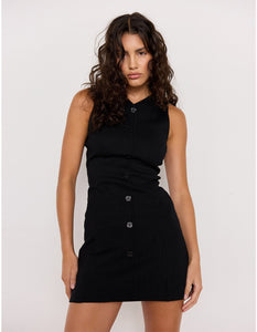 Noa Knit Mini Dress - Black