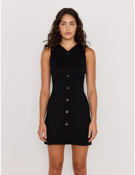 Noa Knit Mini Dress - Black