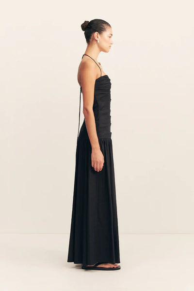 Kasbah Draped Halter Neck Maxi Dress - Black