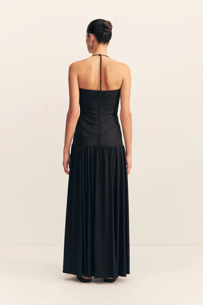 Kasbah Draped Halter Neck Maxi Dress - Black