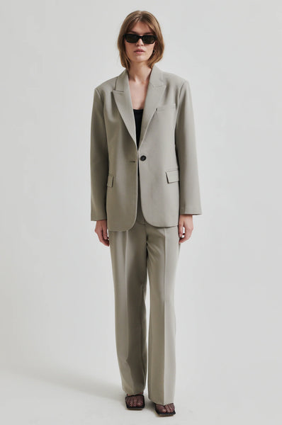 Evie Straight Leg Pant - Elephant Skin