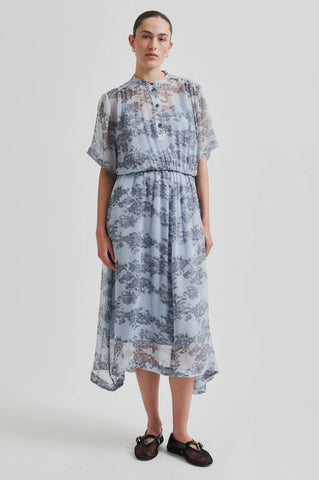 Make Printed Dress - Cashmere Blue