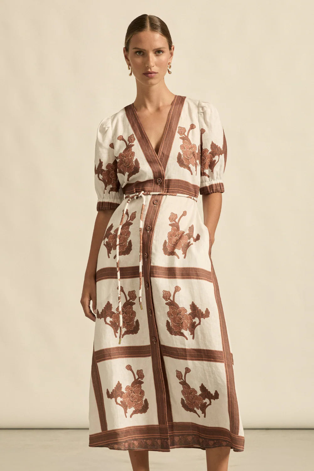 Portrait Dress - Coffee Collage