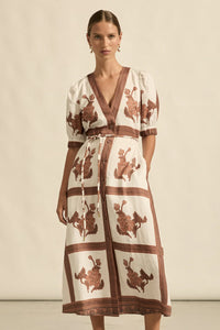 Portrait Dress - Coffee Collage