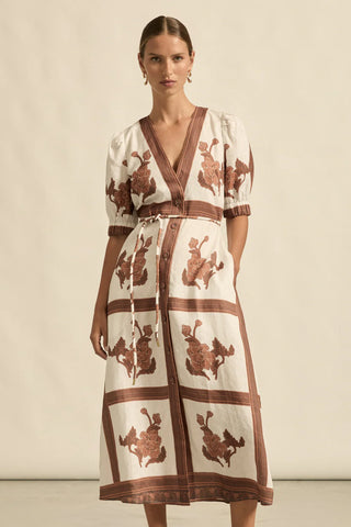 Portrait Dress - Coffee Collage