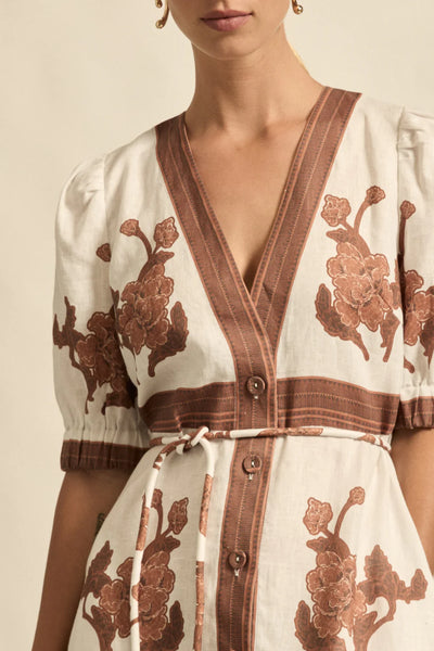 Portrait Dress - Coffee Collage