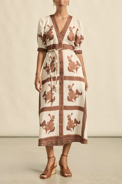 Portrait Dress - Coffee Collage