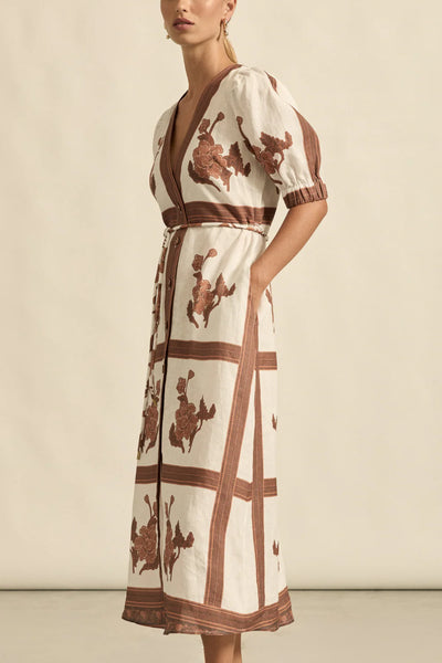 Portrait Dress - Coffee Collage