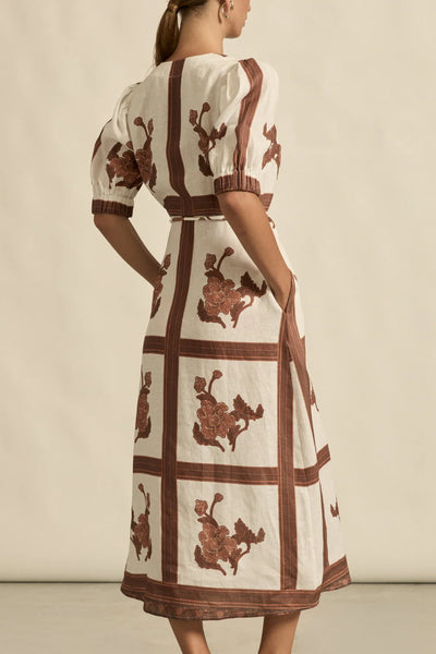 Portrait Dress - Coffee Collage