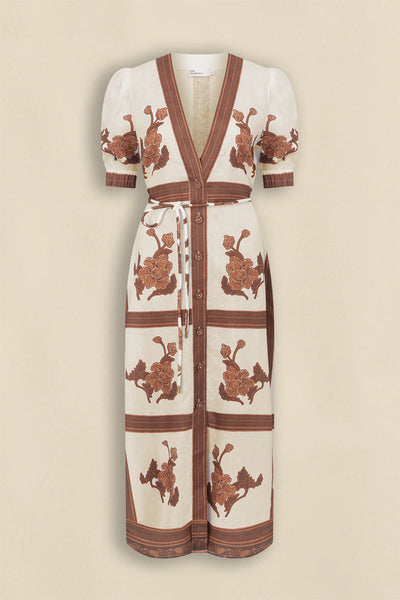 Portrait Dress - Coffee Collage