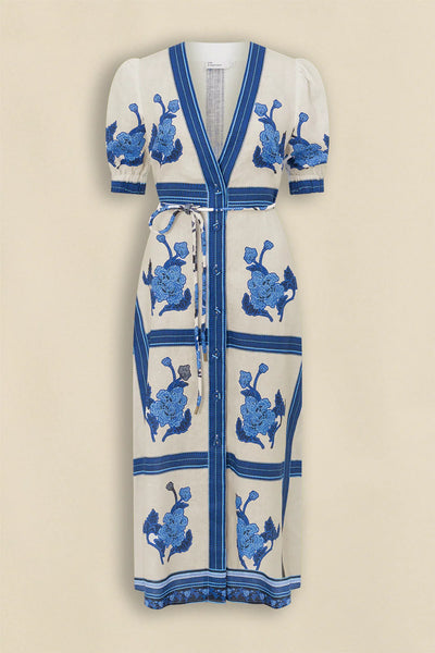 Portrait Dress - Azure Collage