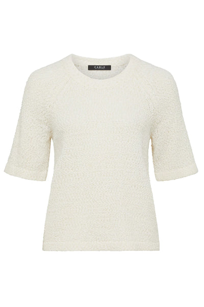 Boucle Knit Crew Top - Milk