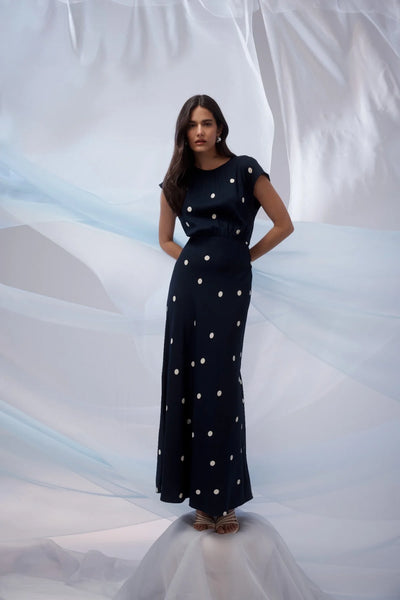 Muse Dress - Navy Spot