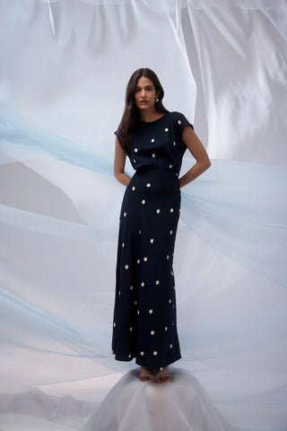 Muse Dress - Navy Spot