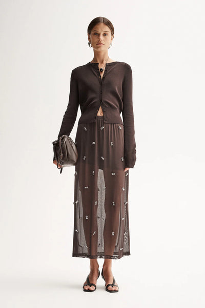 Victoria Knit Cardigan - Chocolate