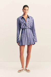 Cambridge Shirt Mini Dress - Chambray Blanc