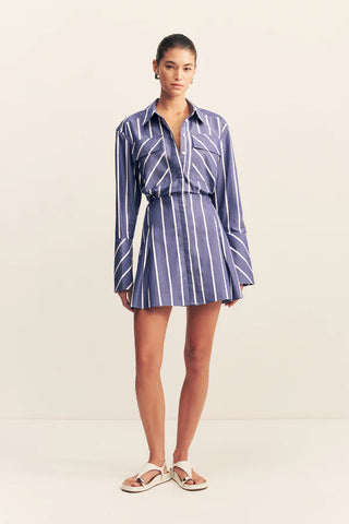 Cambridge Shirt Mini Dress - Chambray Blanc