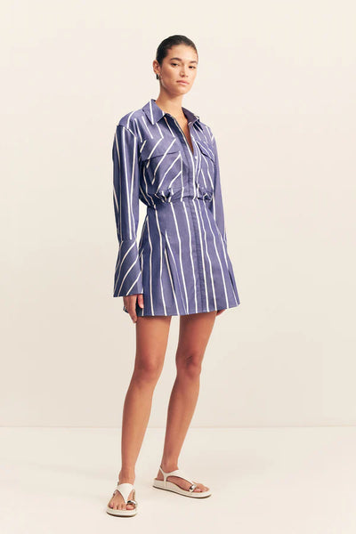 Cambridge Shirt Mini Dress - Chambray Blanc