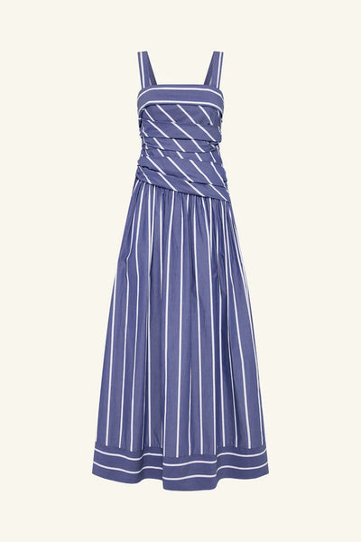 Cambridge Square Neck Maxi Dress - Chambray Blanc