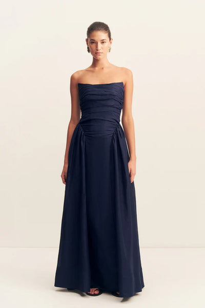 Celeste Strapless Panelled Maxi Dress - Midnight