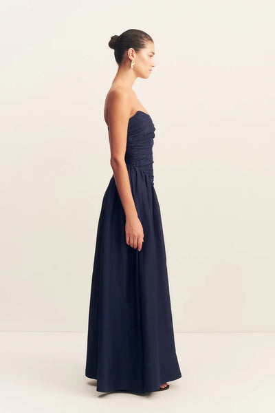 Celeste Strapless Panelled Maxi Dress - Midnight
