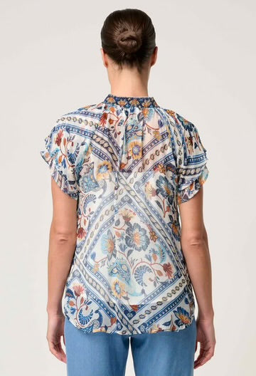 Calandra Viscose Yoryu Flutter Sleeve Top - Petinos Floros