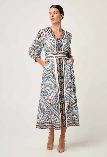 Alexis Silk Cotton Midi Dress - Petinos Floros
