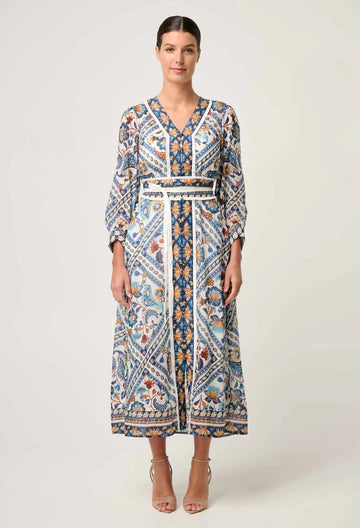 Alexis Silk Cotton Midi Dress - Petinos Floros
