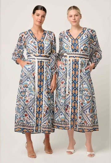 Alexis Silk Cotton Midi Dress - Petinos Floros