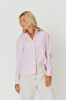Chloe Shirt - Purple Stripe