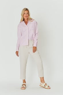 Chloe Shirt - Purple Stripe