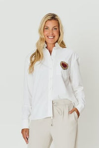 Chloe Shirt - White With Heart Emblem