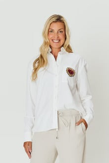 Chloe Shirt - White With Heart Emblem