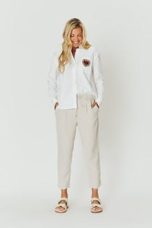 Chloe Shirt - White With Heart Emblem