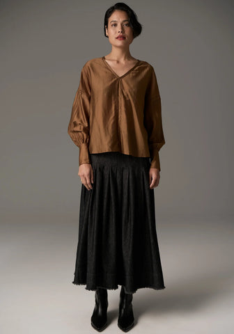 Rhea V Shirt - Tobacco