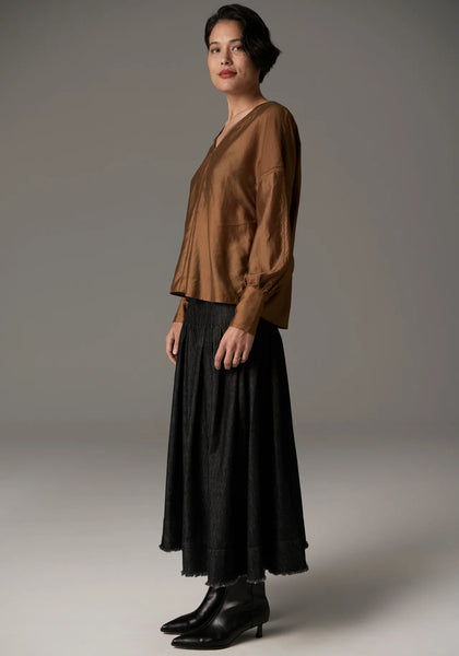 Rhea V Shirt - Tobacco