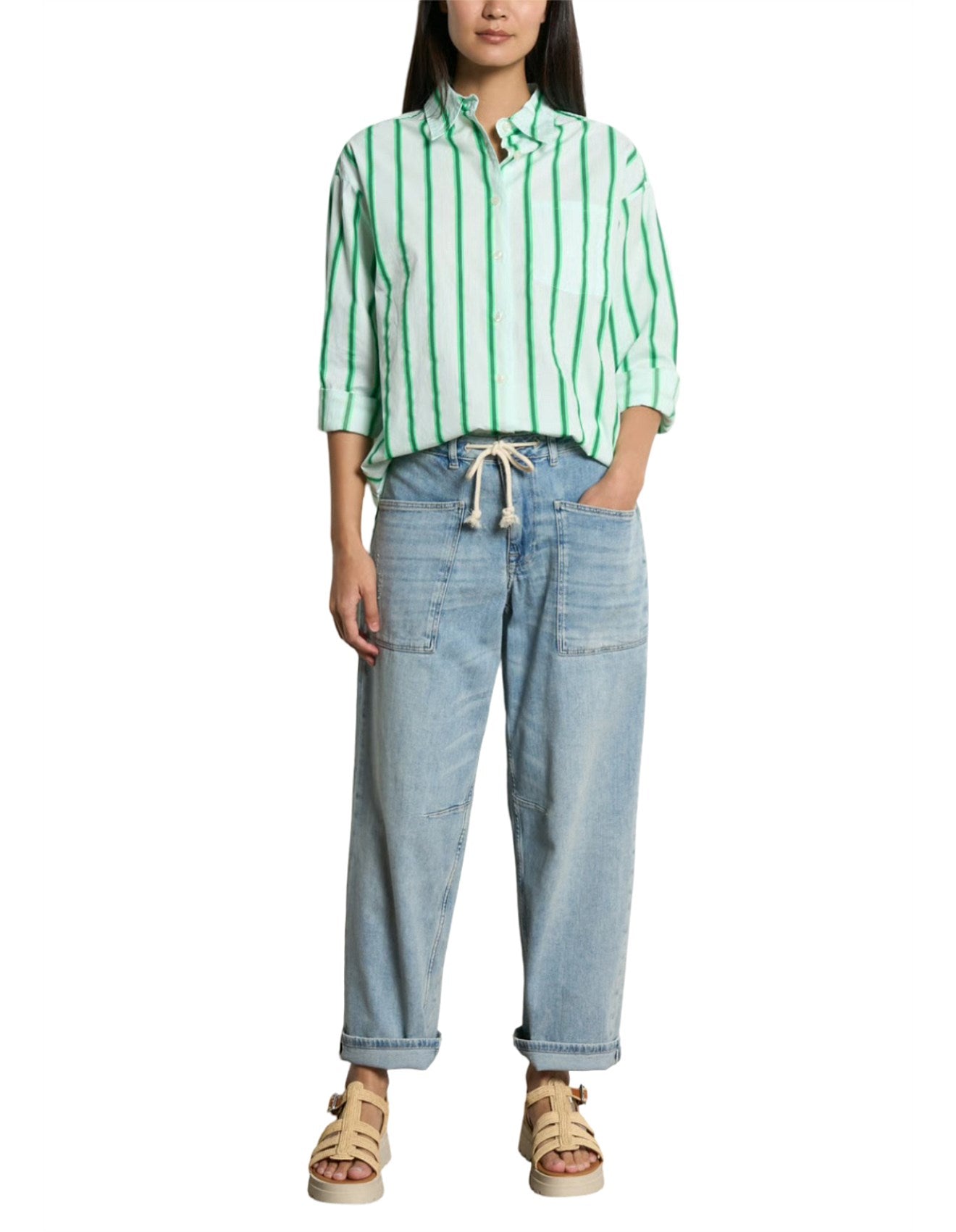 Women’s Shirt - Neon Lagoon Stripes