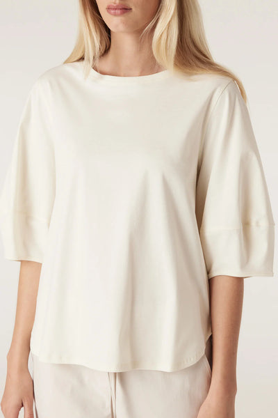Pima Lantern Sleeve Top - Cream