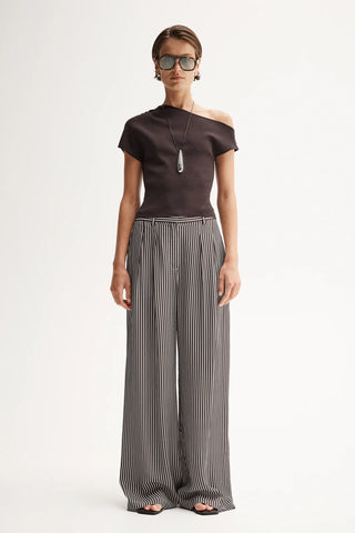 Serena Knit Off Shoulder Top - Chocolate